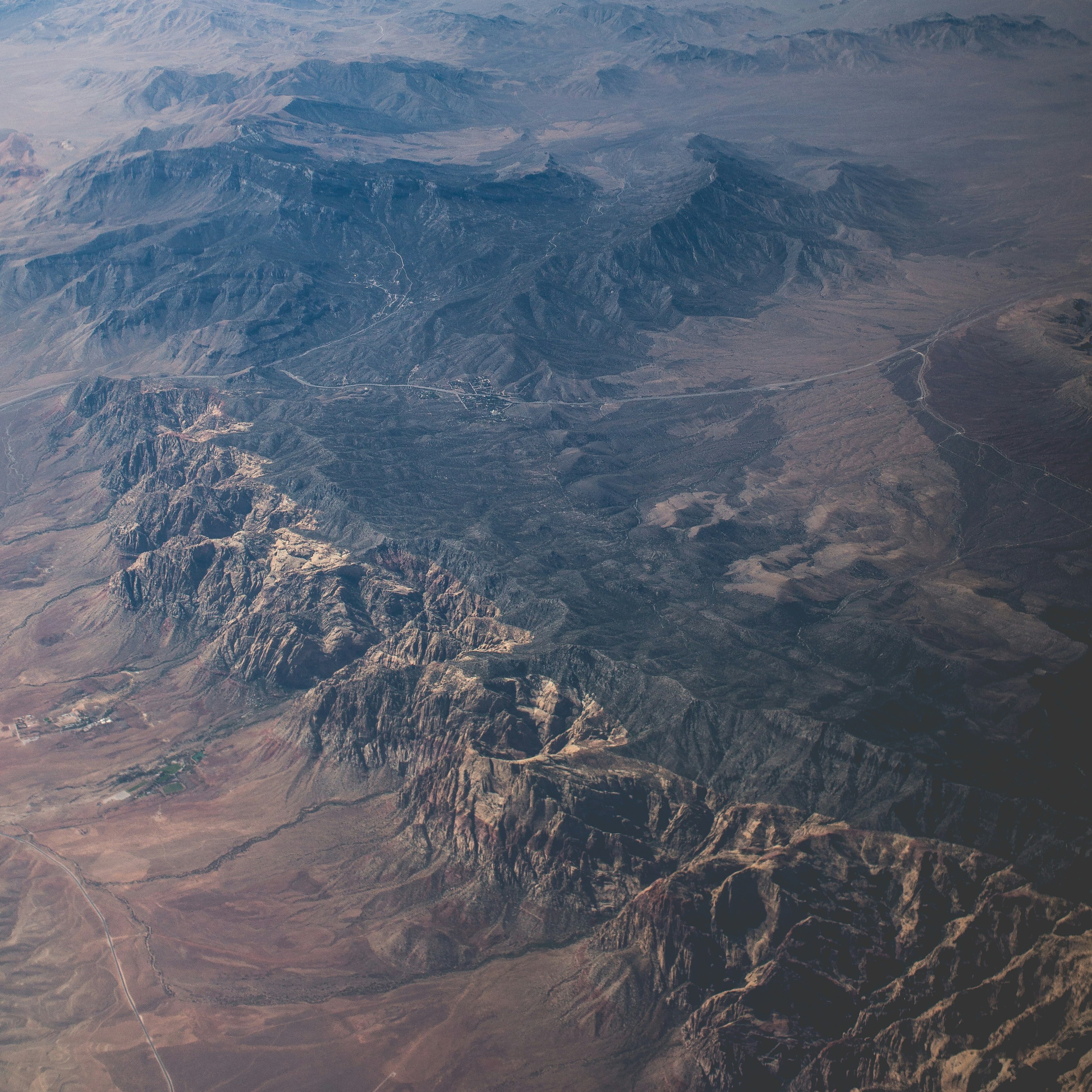 aerial photography of mountain ranges